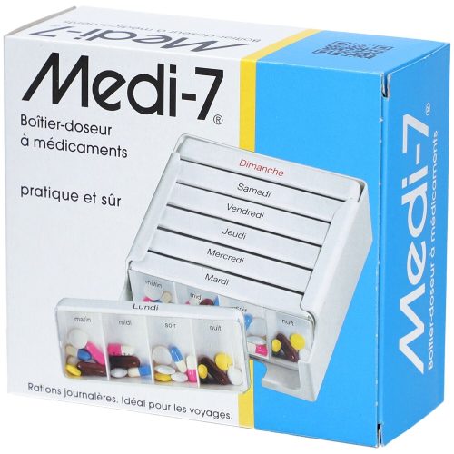 Sahag, Sahag Medi-7 Medidosierer, 7 Tage, 4 Fächer, weiss, Französisch (1 Stk)