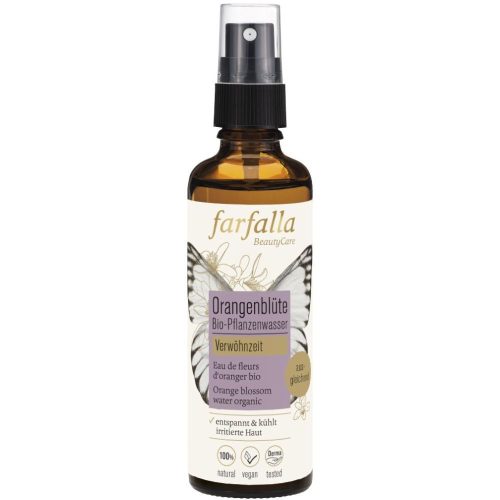 farfalla, farfalla - Orangenblüte,Bio-Pflanzenwasser,Verwöhnzeit, 75 ml