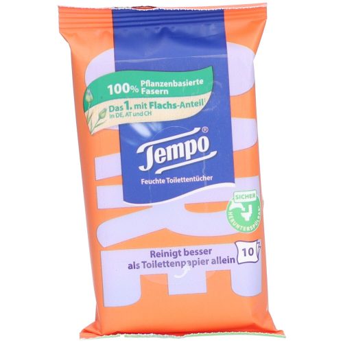 Tempo, Tempo Feuchte Toilettentücher Sanft & Pflegend Travel Pack (10 Stk)