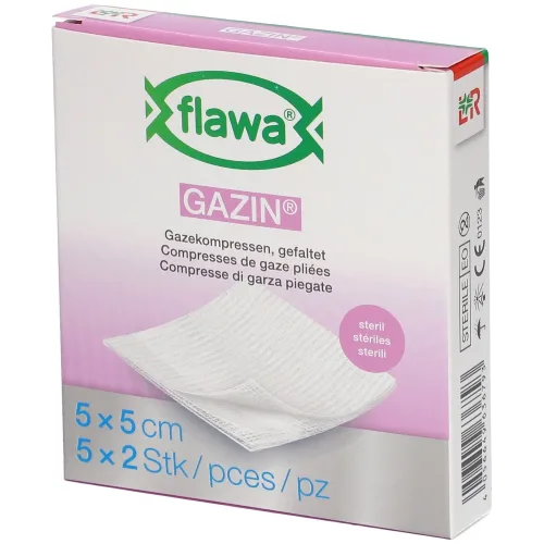 FLAWA, FLAWA Gazin Mullkompressen, steril, 5x5cm (5x2 Stk)