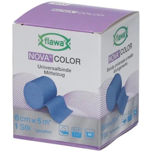 FLAWA, FLAWA NOVA COLOR Universalbinde Blau, 6cmx5m (1 Stk)