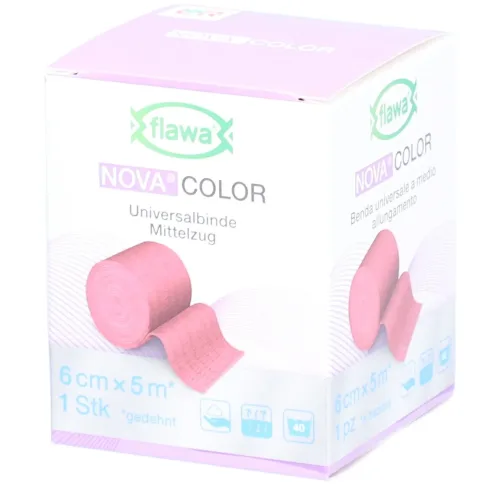 FLAWA, FLAWA NOVA COLOR Universalbinde, rot, 6cmx5m (1 Stk)
