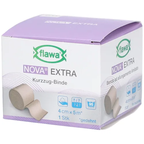 FLAWA, FLAWA NOVA EXTRA Kurzzugbinde, hautfarbig, 4cmx5m (1Stk)