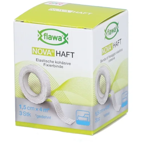 FLAWA, flawa NOVA HAFT kohäsive Gazebinde, 1.5cmx4m (3 Stk)