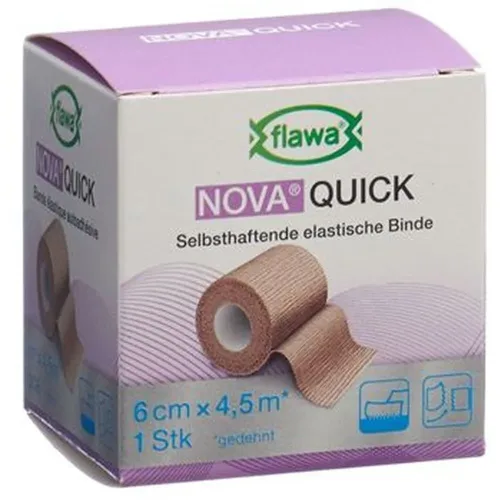 FLAWA, flawa NOVA QUICK kohäsive Reissbinde, 6cmx4.5m, hautfarben (1 Stk)