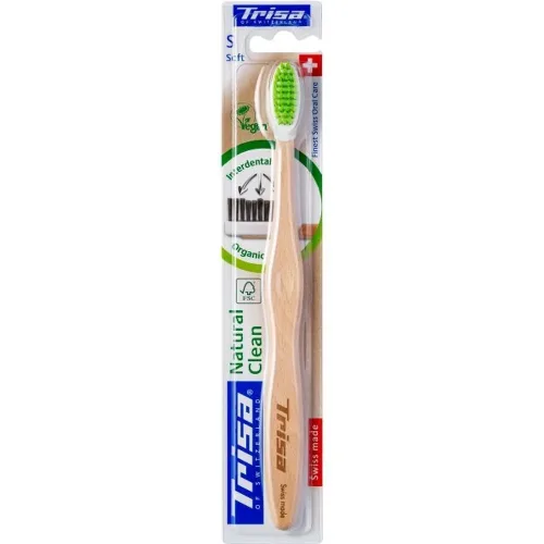 Trisa, Trisa - Holzzahnbürste Natural Clean Soft, 1 Stück