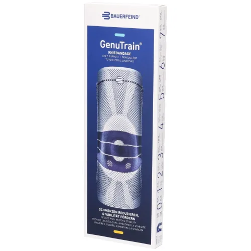 BAUERFEIND, Bauerfeind GenuTrain Aktivbandage Gr1 mit Silikonrand titan