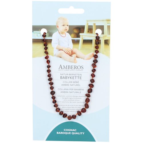 AMBEROS, AMBEROS Natur-Bernsteinkette Baroque Cognac (1 Stk)