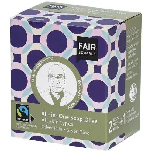 Fair Squared, FAIR SQUARED All in One Soap Olive (2x80g)