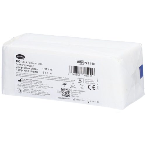 IVF, IVF Faltkompresse T17, 5x5cm, 8-fach (100 Stk)