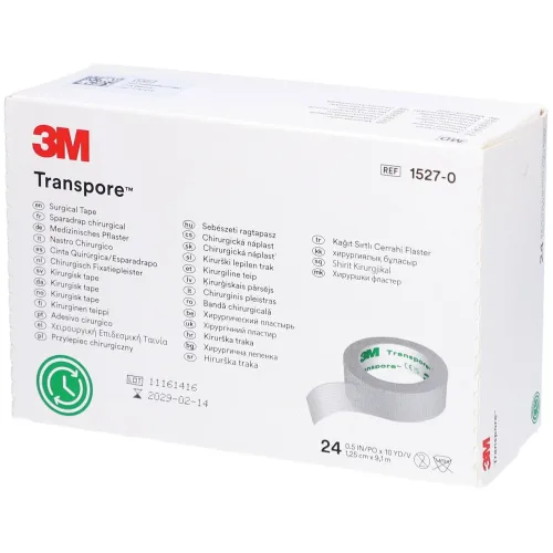 3M Transpore, 3M Transpore Rollenpflaster 12mmx9.14m, transparent (24 Stk)