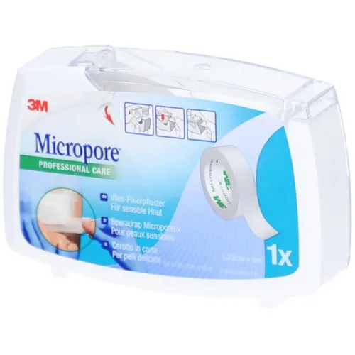 3M Micropore, 3M Micropore Vliespflaster Einzelpackung weiss, mit Abroller (1,25cmx5m)