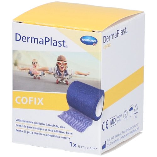 DERMAPLAST, DermaPlast Gazebinde CoFix, 6cmx4m, blau (1 Stk)