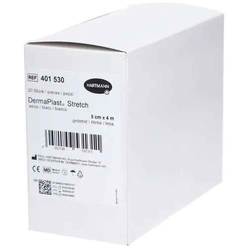 DERMAPLAST, DermaPlast STRETCH Gazebinde 8cmx4m weiss (20 Stk)