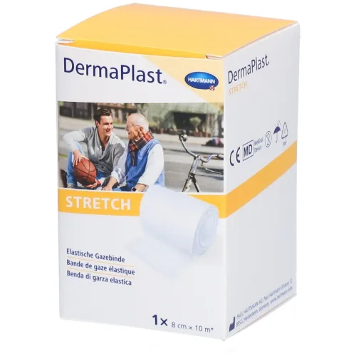 DERMAPLAST, DermaPlast Stretch Gazebinde 8cmx10m weiss (1 Stk)