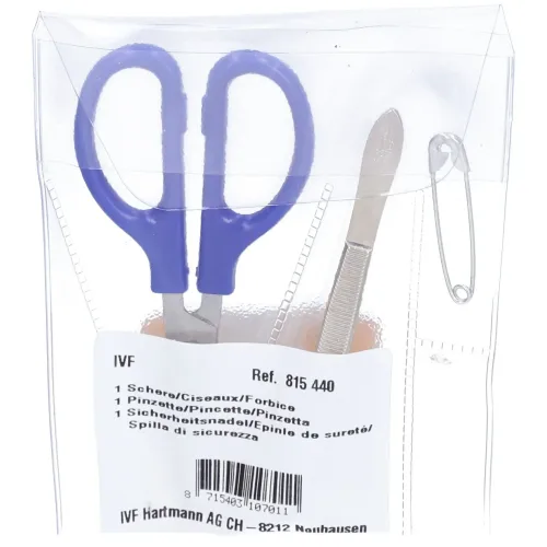 IVF, IVF Set mit Schere, Pinzette, Sicherheitsnadel (1 Stk)