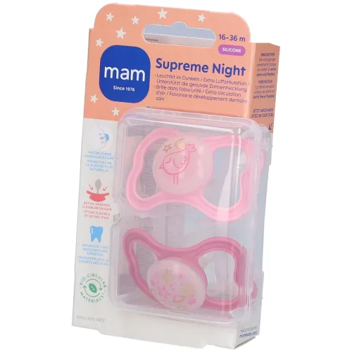 Mam, MAM Supreme Night Nuggi Silikon, 16-36 Monate (2 Stk)