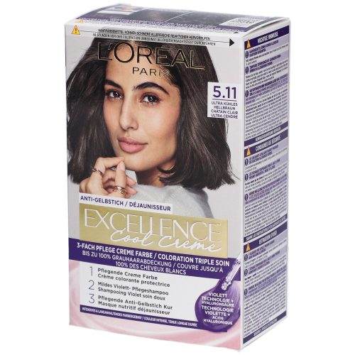 L'Oréal Excellence, EXCELLENCE Cool Creme 5.11, Ultra Kühles Hellbraun (1 Stk)