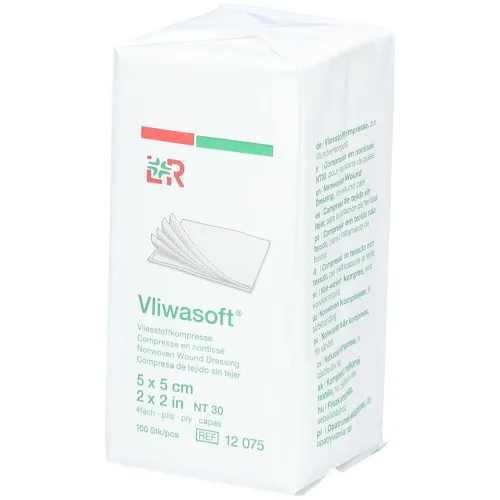 Vliwasoft, Vliwasoft Vliesstoffkomprresse 5x5cm, 4-lagig (100 Stk)
