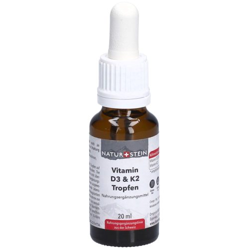 NATURSTEIN, NATURSTEIN Vitamin D3 K2 Öl Tropfen Glasflasche (20ml)