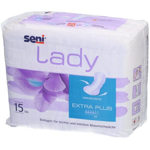 seni, seni Lady Extra Plus Einlage atmungsaktive anatomische 15x33cm 4.5 Tropfen (15 Stück)