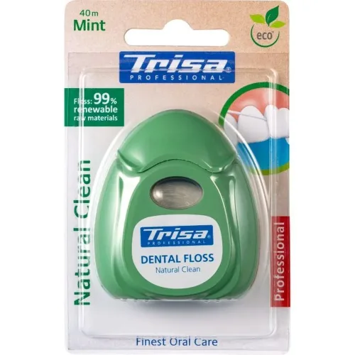 Trisa, Trisa - Zahnseide Natural Clean, mint, 40m, 40M