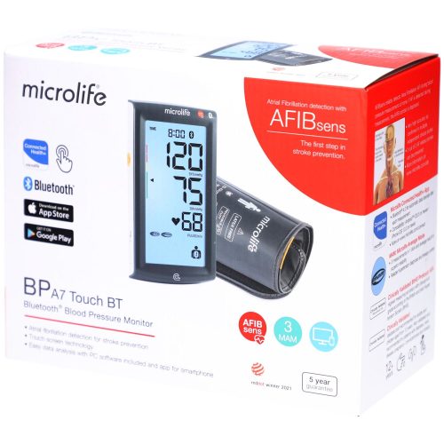 Microlife, Microlife A7 Touch Bluetooth Blutdruckmessgerät – Blutdruckmessgerät/Herzfrequenzmessgerät – schwarz