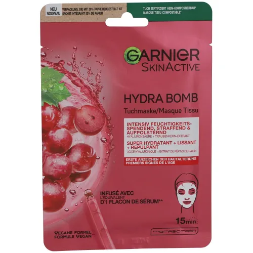 Garnier, Garnier - SkinActive Hydra Bomb Tuchmaske Intensiv Straffend, Hydra Bomb anti age, 1 Stück