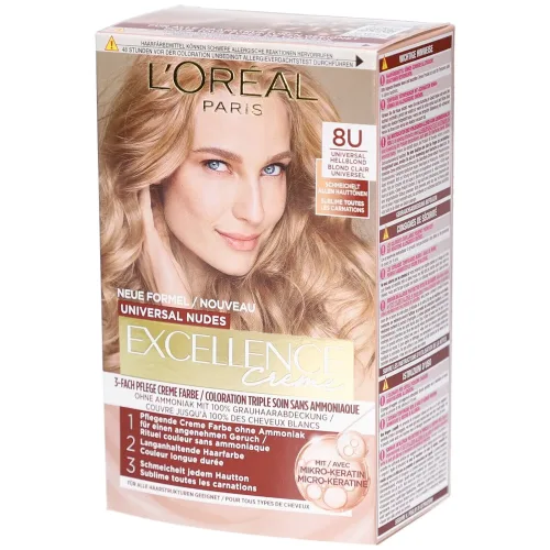 Excellence, L'Oréal Paris Excellence Nude-Töne 8Us Lichtblond, 1Stk