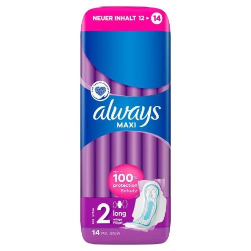 Always, always Maxi Binde Long mit Flügeln (14 Stück)