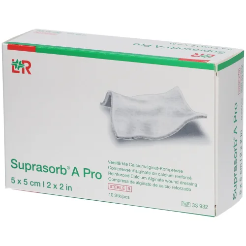 Suprasorb, Suprasorb A Pro Calciumalginat-Kompresse, 5x5cm (10 Stk)