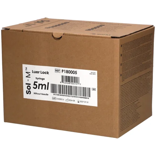 Sol-M, Sol-M 3-teilige Spritze, 5ml, ohne Nadel, Luer-Lock (100 Stk)