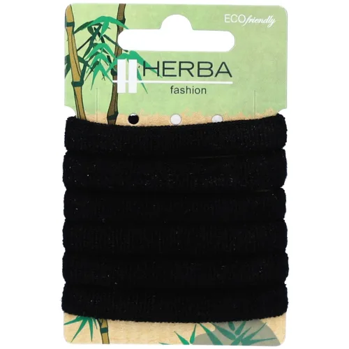 HERBA, Herba.Ecofriendly Haarbinder, schwarz, &Oslash; 5 cm, 6 Stk