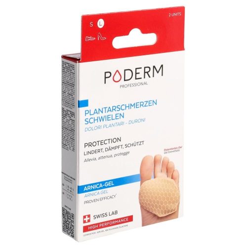 PODERM, Fußsohlenschmerzen & Schwielen Schutz X2 - Größe L - Von Podologen Empfohlen - 100% Natürlich & Vegan - Swiss Made Unisex  L