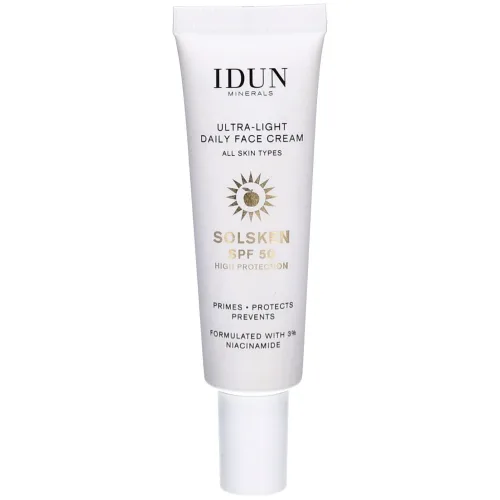 IDUN Minerals, IDUN Minerals Ultra Light Daily Face Cream Solsken LSF 50 (30ml)