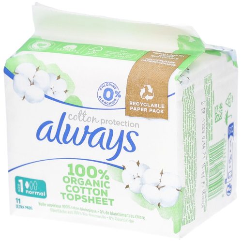 Always, always Ultra Binde Cotton Protection Normal mit Flügeln Magic Paper (11 Stück)