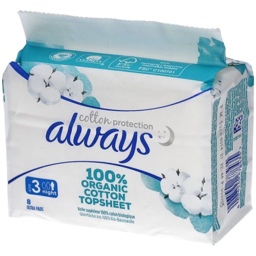 Always, always Ultra Binde Cotton Protection Night mit Flügeln Magic Paper (8 Stück)