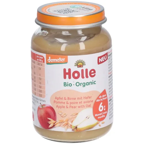 Holle, Holle Bio Apfel & Birne mit Hafer (190g)
