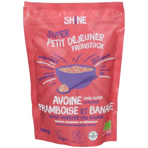 Shine, Hafer Frühstück Himbeere & Banane Bio