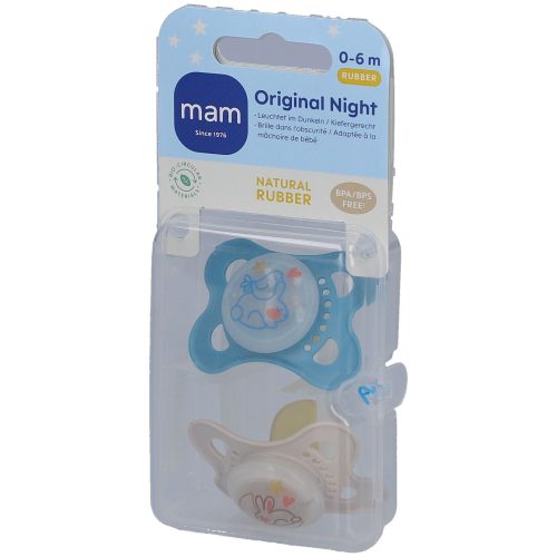 MAM, MAM Night Nuggi Pure Kautschuk 0-6 Monate (2 Stück)