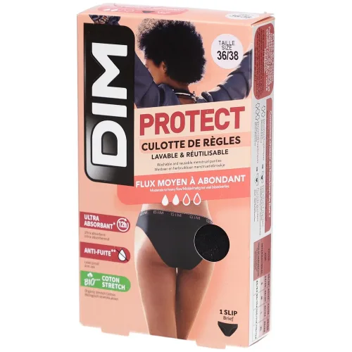 Dim, DIM Waschbarer Periodenslip, Medium 36-38, schwarz (1 Stk)