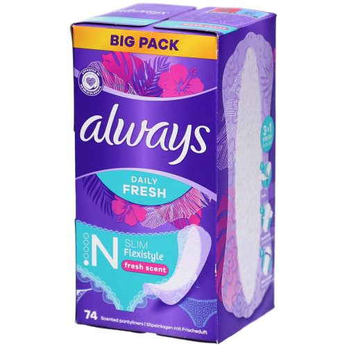 Always, always Slipeinlage Daily Fresh Flexistyle Slim mit Frischeduft BigPack (74 Stück)