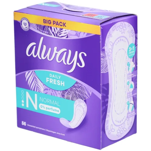 Always, Always Slipeinlagen Normal ohne Duft, Big Pack (56 Stk)