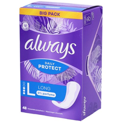 Always, Always Slipeinlagen Daily Protect Long ohne Duft Big Pack (48 Stk)
