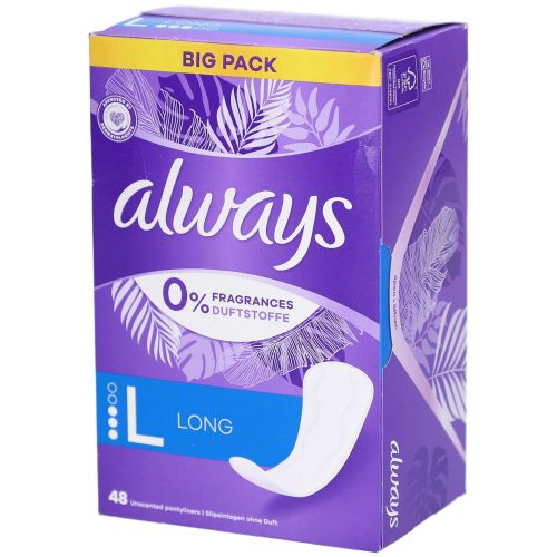 Always, always Slipeinlage Daily Protect Long 0% Duft- & Farbstoffe BigPack (48 Stück)
