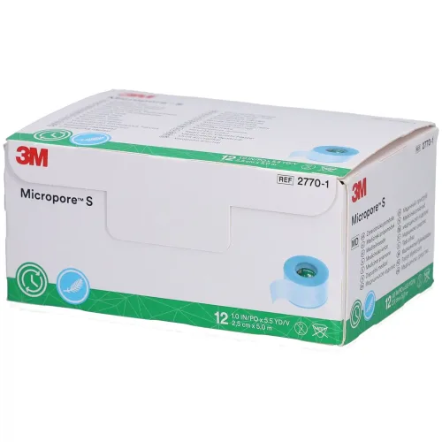 3M Micropore, 3M Micropore S Silikonrollenpflaster 2.5cmx5m (n) (12 Stk)