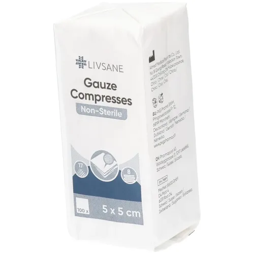 Livsane, Livsane unsterile Mullkompresse, 5x5cm (100 Stk)