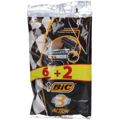 BIC, BiC 3 Action 3-Klingenrasierer, 6+2Stk (1 Stk)