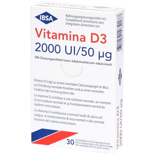 Vitamina, Vitamina D3 Schmelzfilme, 2.000UI/50µg, mit Orangengeschmack (30 Stk)