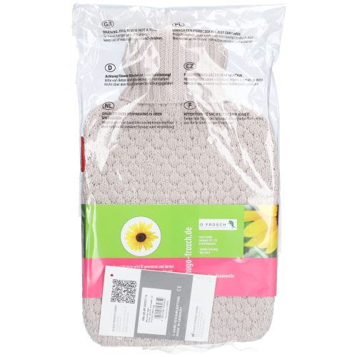 Frosch, FROSCH Wärmflasche PVC Plant, 1.8 Liter Bio Strickbezug Sand (1 Stk)